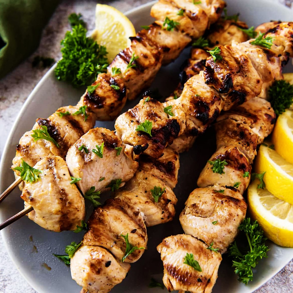 Shish kebab Chicken halal food in New York City, USA